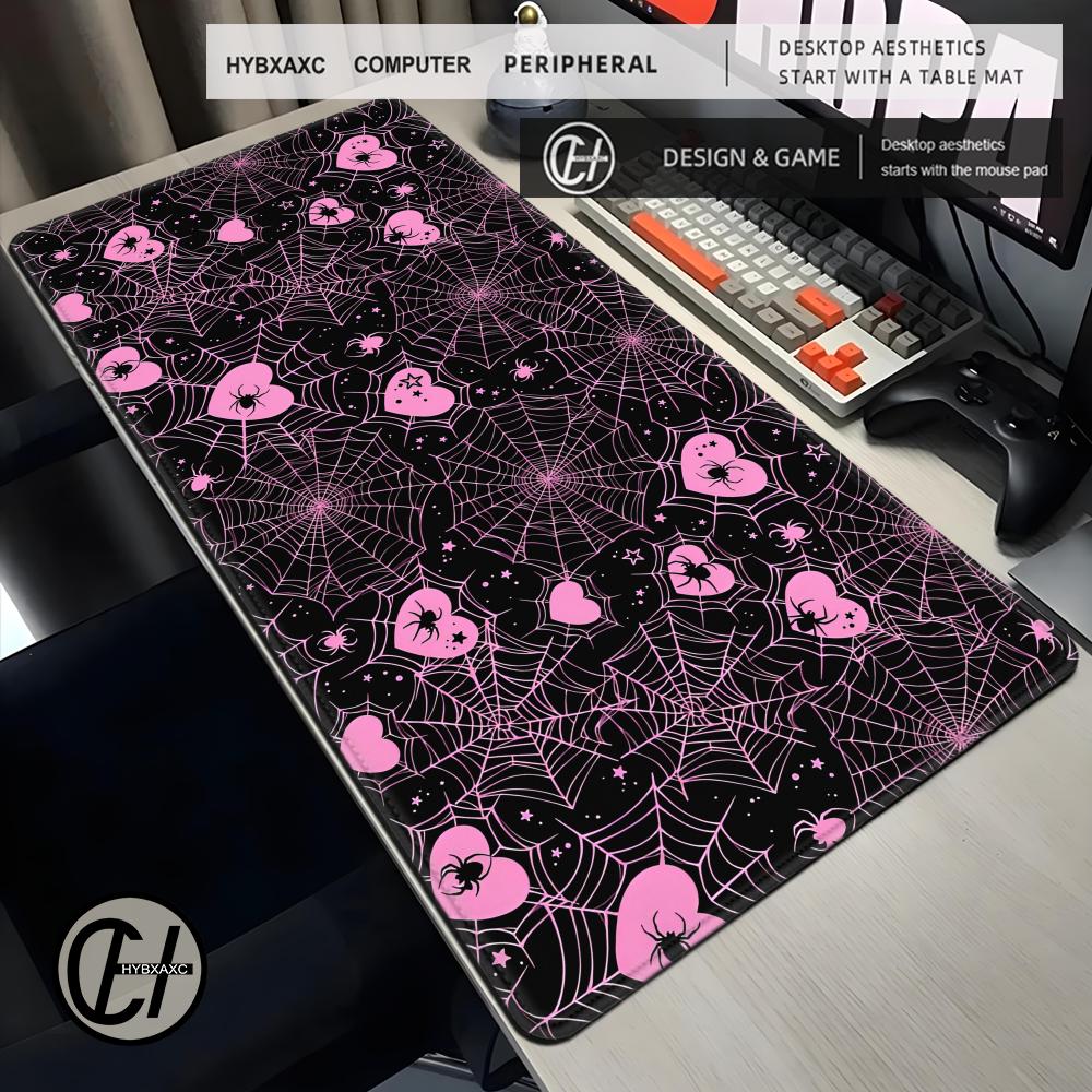 Pc Gaming Pink - 90x40 White or Pink Spiderweb Hearts