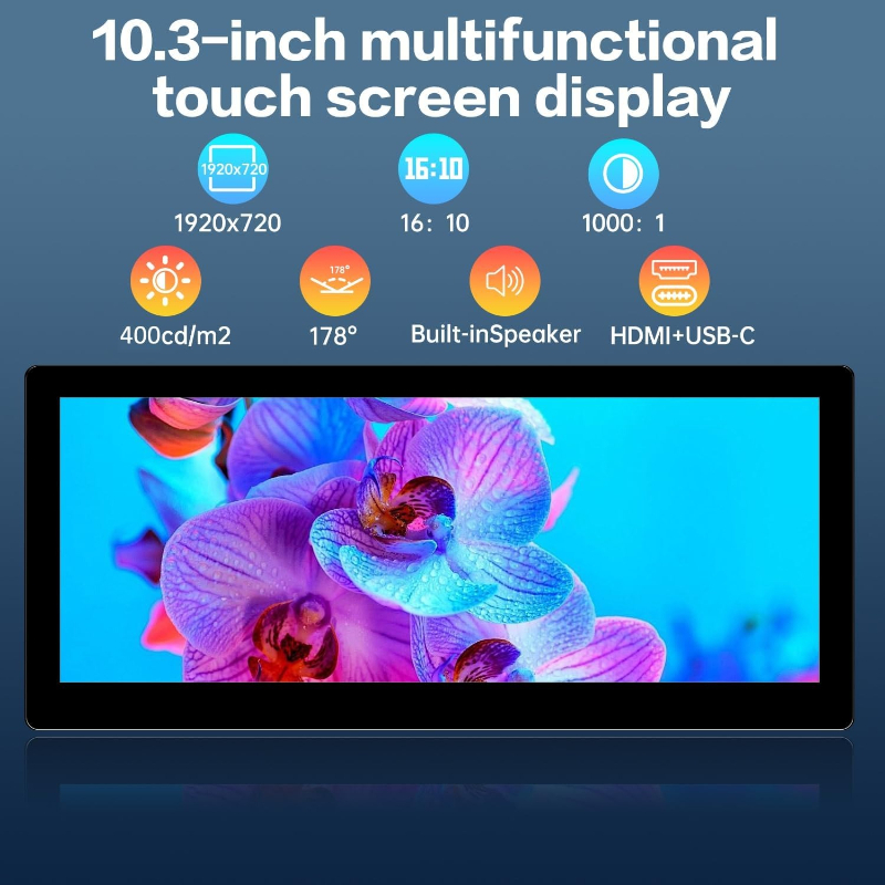 10.3inch Small Touchscreen Mon - Pc Gaming On Android ulasan dan harga