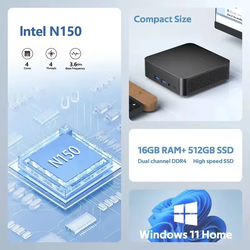 2026 Intel N150 Mini PC Portab - Pc Gaming Setup ulasan dan harga